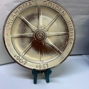 Frankoma Brown and Cream Commemorative Plate